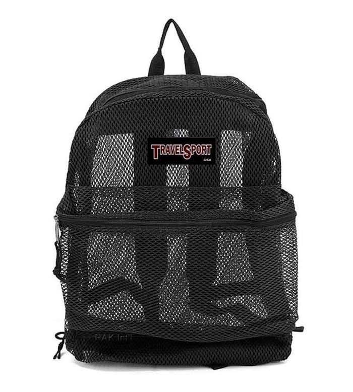 Triple Gear Track Large Mesh Backpack 17&quot; Black