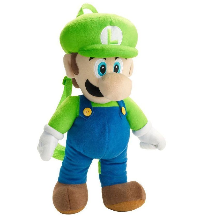 Super Mario Green Luigi Plush Backpack 18&quot;