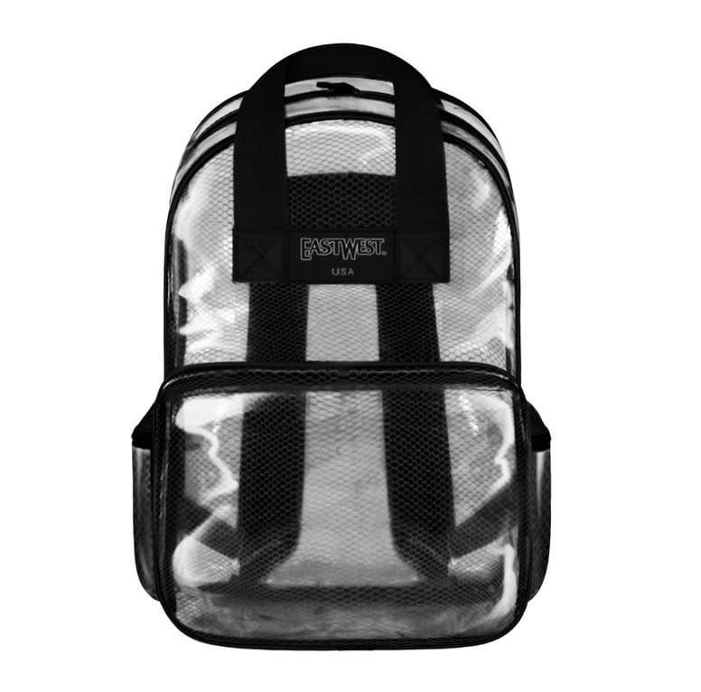 Triple Gear Track Large Clear Mesh Backpack 17&quot; Black