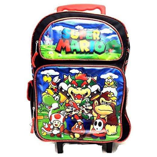 Super Mario Friends Large 16&quot; Rolling Backpack