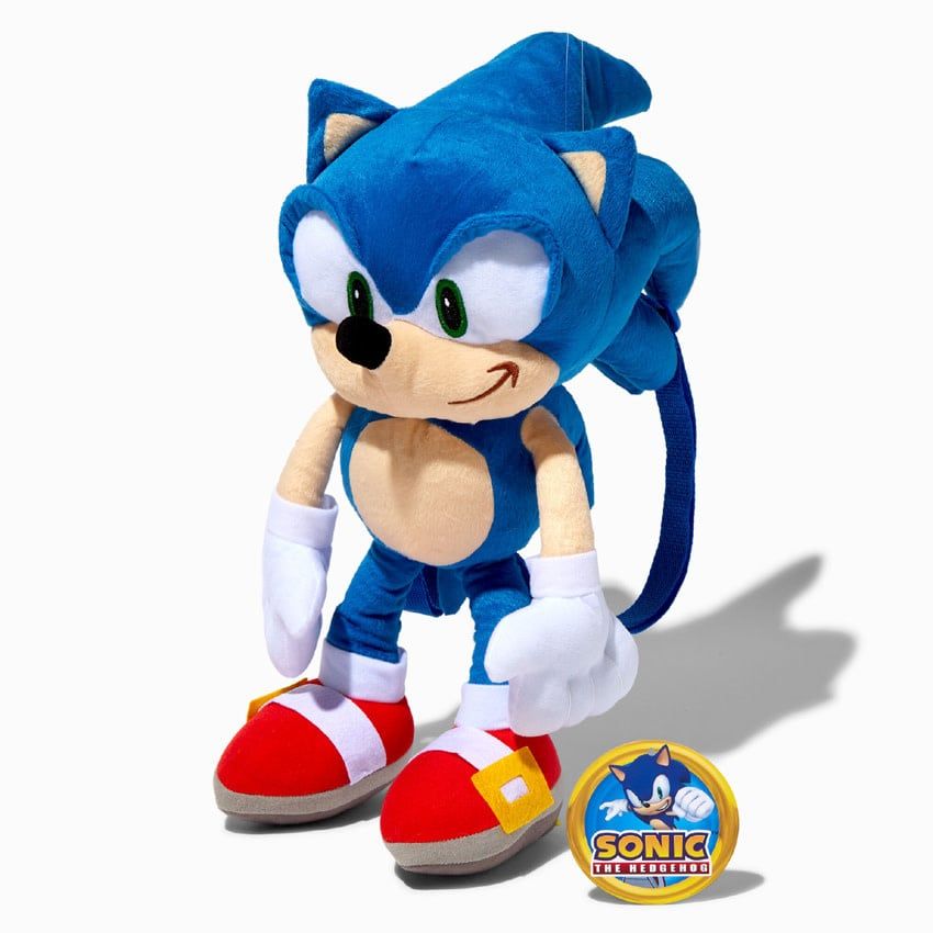 Sonic Plush Backpack 18&quot; Blue / Hedgehog
