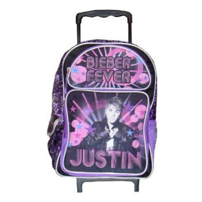 Justin Bieber Large 16&quot; Rolling Backpack Special