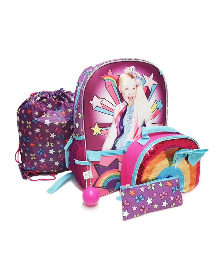 JoJo Siwa Rainbow Star w/Lunch Bag Set 5pc Large Backpack 16&quot;