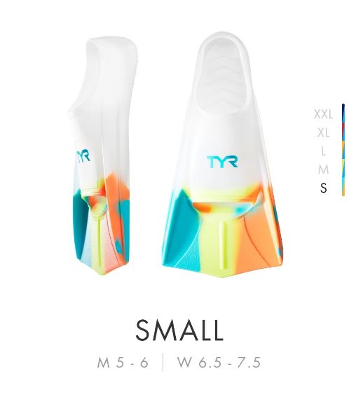TYR STRYKER SILICONE FINS, Size: S