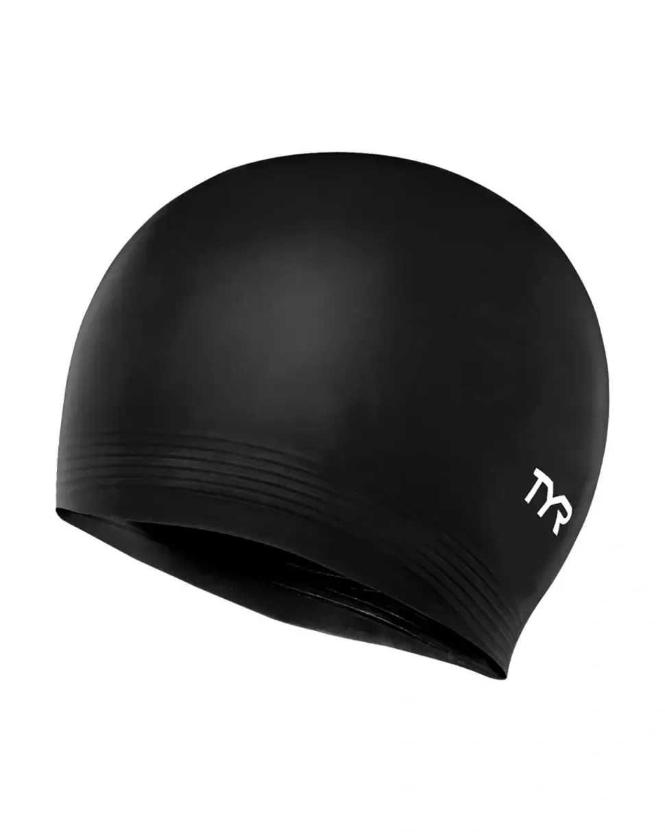 TYR LATEX SWIM CAP, Color: 001 BLACK