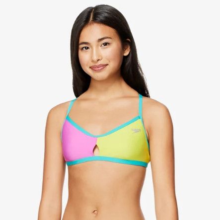 SPEEDO COLOR BLOCK KEY HOLE BIKINI TOP