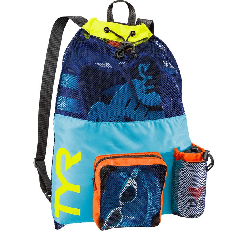 TYR 40L BIG MESH MUMMY BACKPACK - MULTICOLOR, Color: 465 BLUE/YELLOW