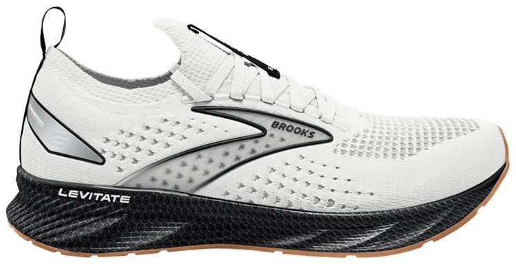 BROOKS MENS LEVITATE STEALTHFIT 6, COLOR: 121 - WHITE/BLACK, SIZE: 9.5, WIDTH: REG (D)