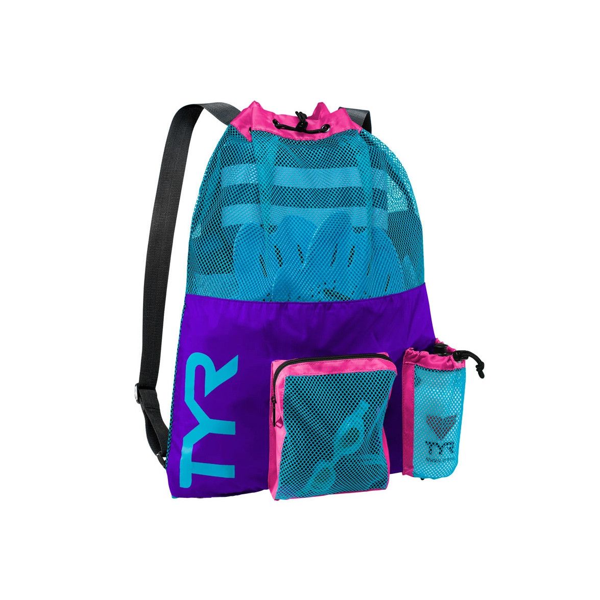 TYR 40L BIG MESH MUMMY BACKPACK - MULTICOLOR, Color: 545 PURPLE/BLUE