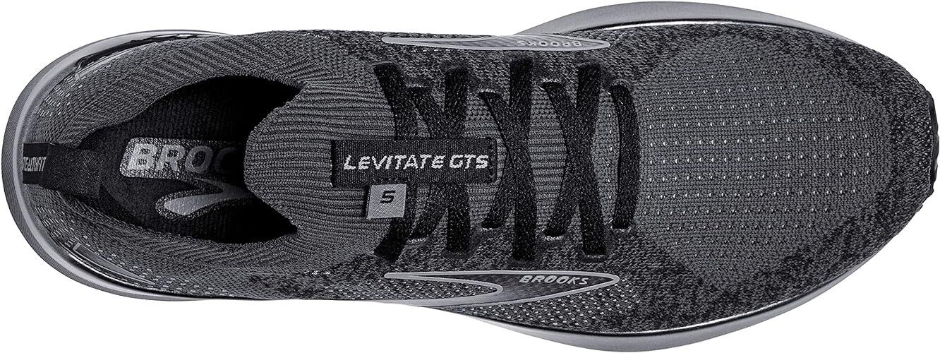 BROOKS MENS LEVITATE STEALTHFIT GTS 5, COLOR: 051 - BLACK/EBONY/GREY, SIZE: 10.5, WIDTH: REG (D)
