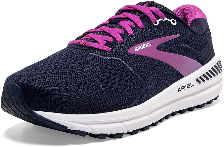 BROOKS WOMENS ARIEL 20, COLOR: 491 - PEACOAT/VIVID VIOLA/WHITE, SIZE: 8.5, WIDTH: WIDE (D)