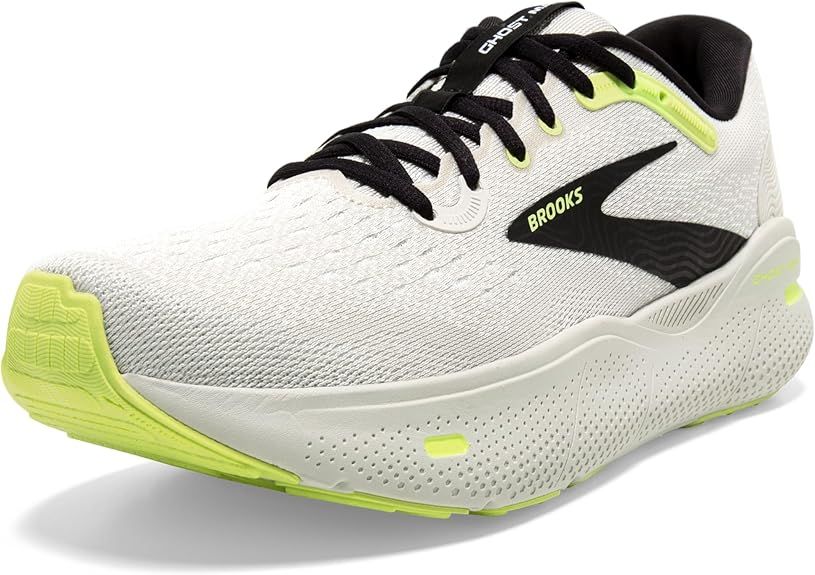 BROOKS MENS GHOST MAX, COLOR: 071 - GREY/BLACK/SHARP GREEN, SIZE: 12.5, WIDTH: REG (D)