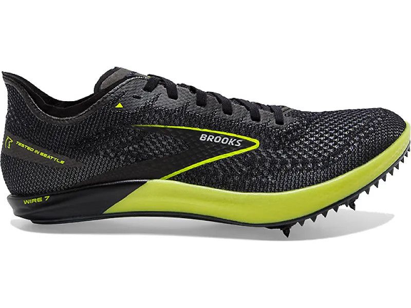 BROOKS WIRE 7, COLOR: 013 - BLACK/NIGHTLIFE, SIZE: 8, WIDTH: REG (D)