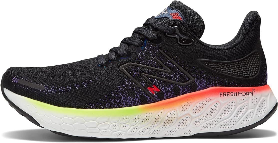 NEW BALANCE WOMENS FRESH FOAM X 1080 V12, COLOR: E - BLACK/PIXEL GREEN, SIZE: 11, WIDTH: REG (B)