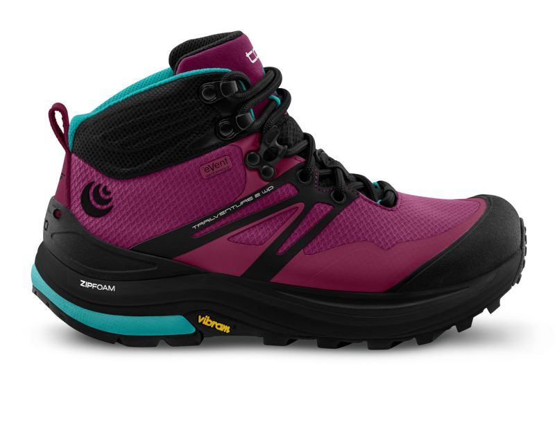 TOPO WOMENS TRAILVENTURE 2 WP, COLOR: RASPBERRY/BLACK, SIZE: 9, WIDTH: REG (B)