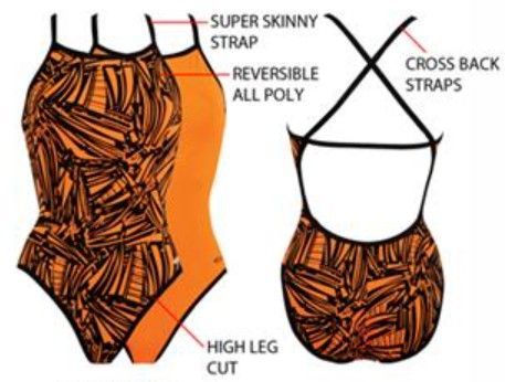 DOLFIN CHLOROBAN CROSSBACK SWIMSUIT - GRAFIKA REVERSIBLE, Size: 26, Color: GOLD