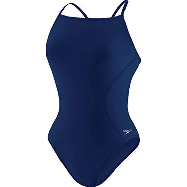 WOMENS POWEPLUS SOLID CROSSBACK, Color: 434 SPEEDO NAVY, Size: 38