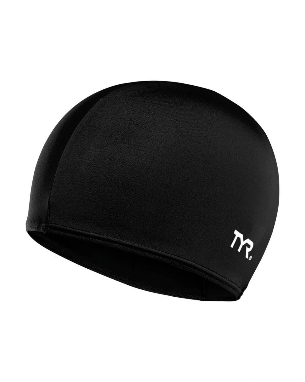 TYR ADULT LYCRA FIBER SWIM CAP, Color: 001 BLACK