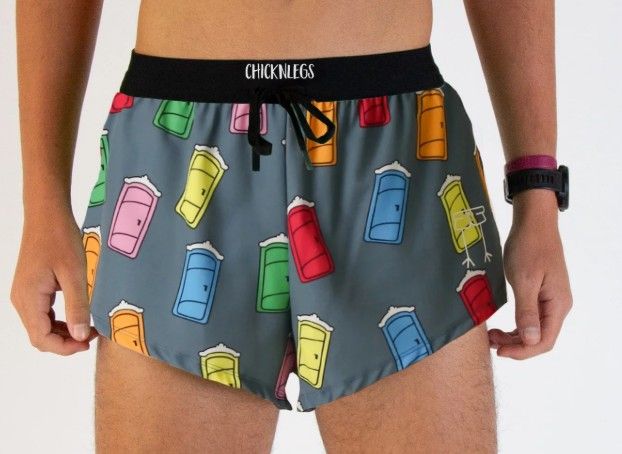 CHICKNLEGS MENS PORTA POTTY 2&quot; DS SPLIT SHORTS