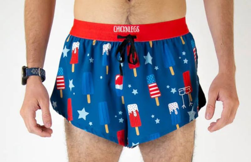 CHICKNLEGS MENS USA POPSICLES 2&quot; DS SPLIT SHORTS