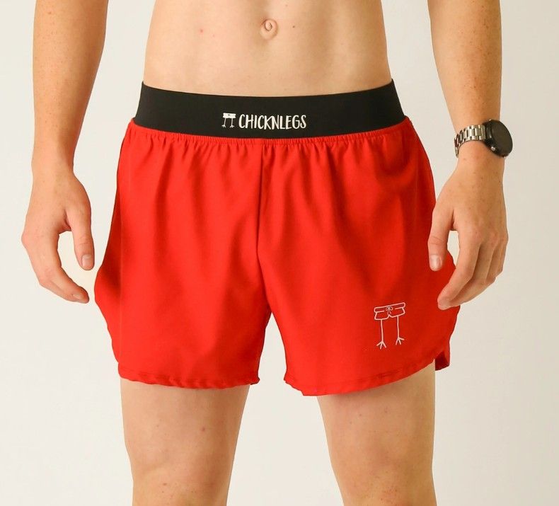 CHICKNLEGS MENS SOLIDS 4&quot; HALF SPLIT SHORTS