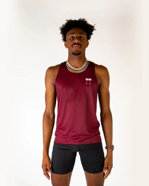 CHICKNLEGS MENS SOLIDS PERFORMANCE SINGLETS, Size: XS, Color: MAROON
