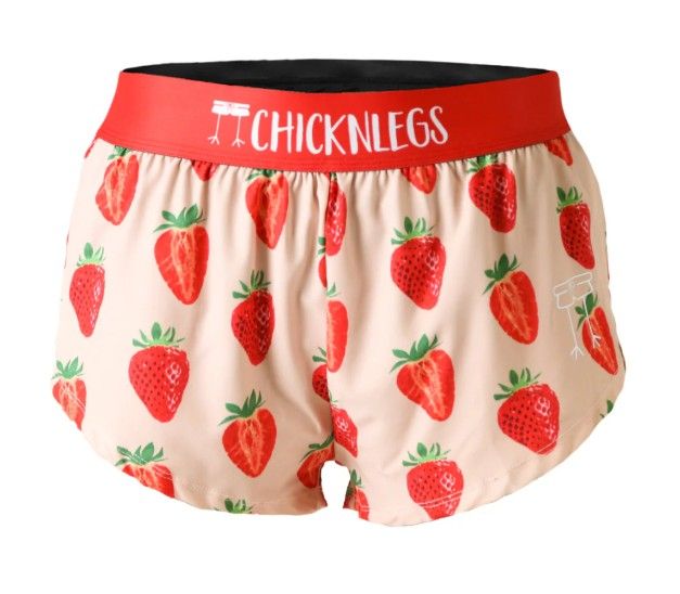 CHICKNLEGS WOMENS STRAWBERRY SZN 1.5&quot; SPLIT SHORTS