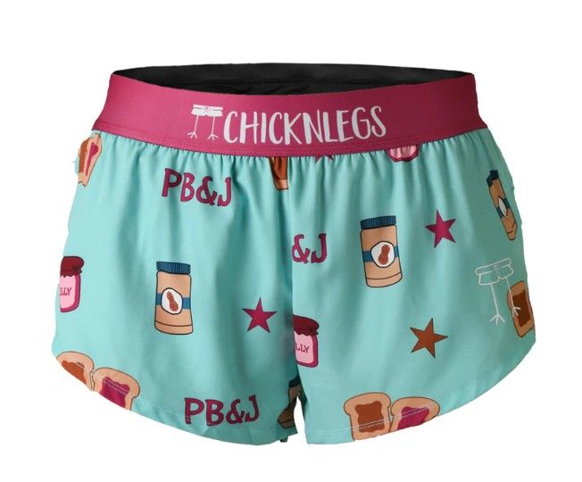 CHICKNLEGS WOMENS PB&amp;J 1.5&quot; SPLIT SHORTS