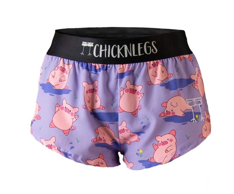 CHICKNLEGS WOMENS PIGGIES 1.5&quot; SPLIT SHORTS