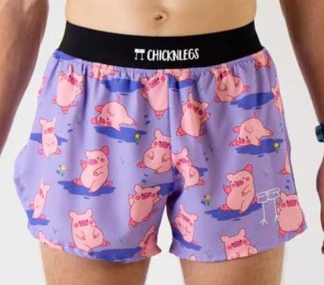 CHICKNLEGS MENS PIGGIES 4&quot; HALF SPLIT SHORTS
