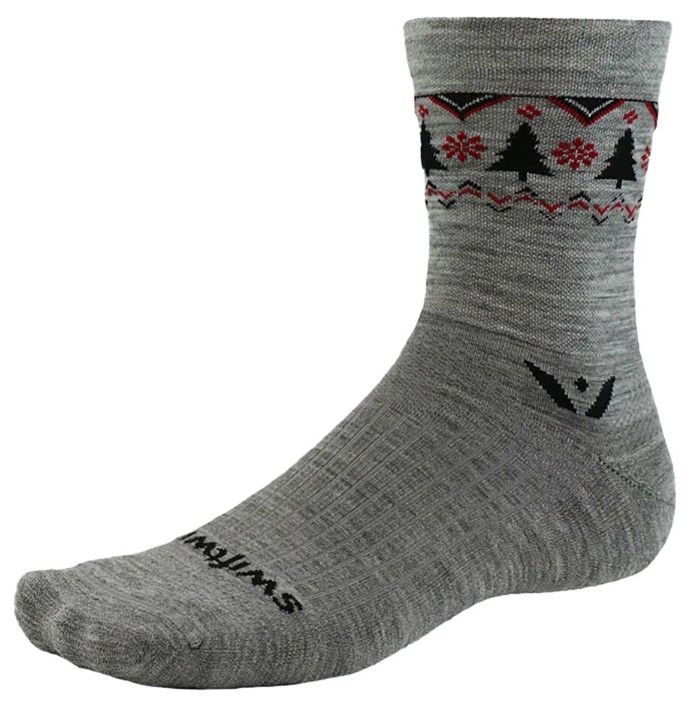 SWIFTWICK VISION FIVE CREW LIMITED EDITION HOLIDAY &#39;23 HEATHER NAVY TREES