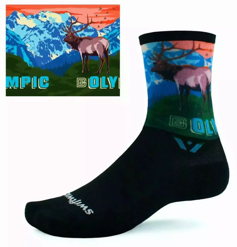 SWIFTWICK VISION SIX IMPRESSION NATIONAL PARKS CREW SOCKS OLYMPIC