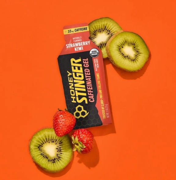HONEY STINGER CAFFEINATED ENERGY GEL, FLAVOR: STRAWBERRY KIWI