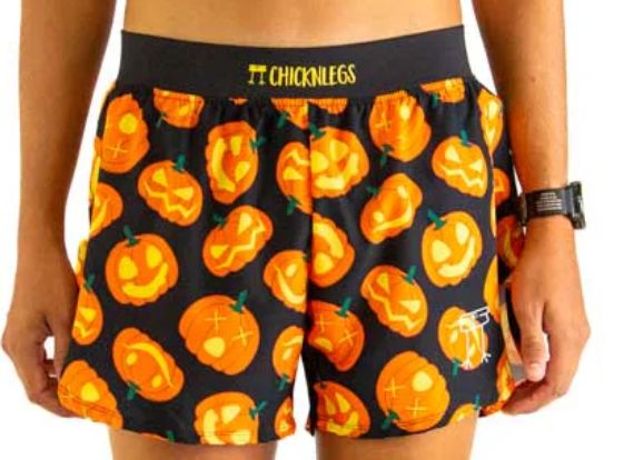 CHICKNLEGS MENS PUMPKINS 4&quot; HALF SPLIT SHORTS