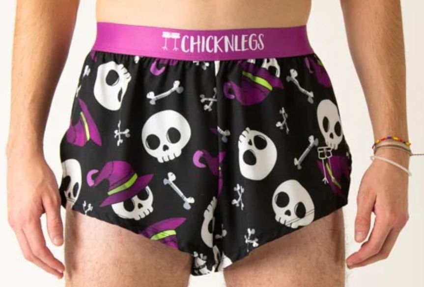 CHICKNLEGS MENS SKULLS  2&quot; SPLIT SHORTS