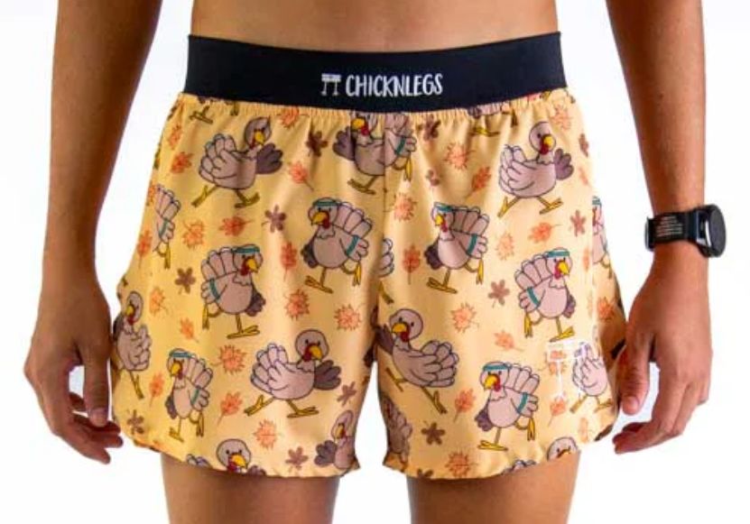 CHICKNLEGS MENS PARDONED TURKEYS 4&quot; HALF SPLIT SHORTS