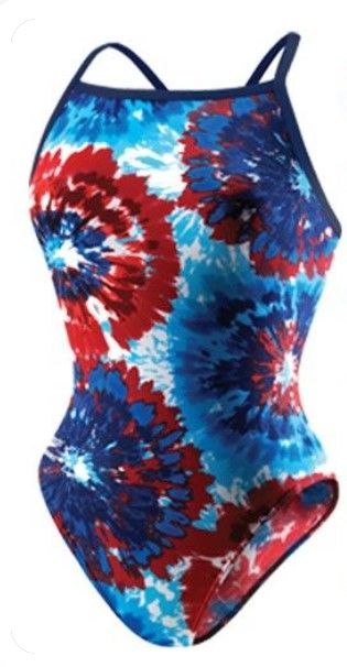 SPEEDO KALEIDOSCOPE FLYBACK, Color: 395 RWB, Size: 22