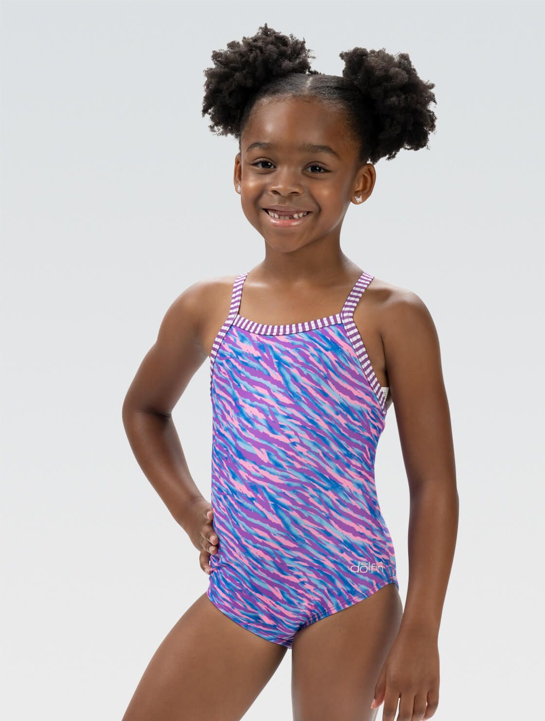 LITTLE DOLFIN AURORA ONE PIECE, Color: D13 PURPLE, Size: 2T