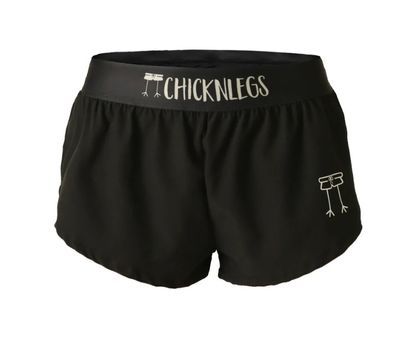 CHICKNLEGS WOMENS SOLIDS 1.5" SPLIT SHORTS, Color: BLACK, Size: XXS