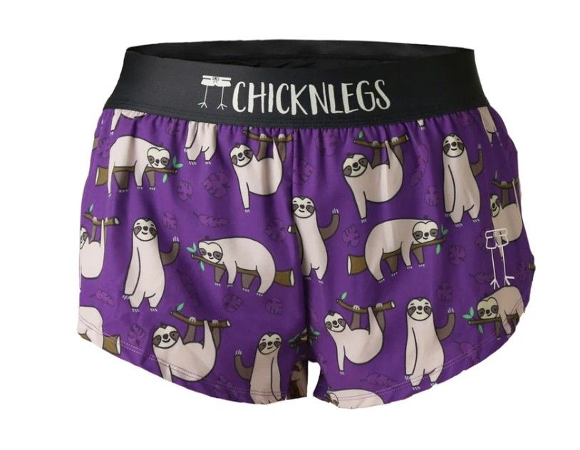 CHICKNLEGS WOMENS SLOTHS 1.5" SPLIT SHORTS