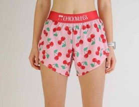 CHICKNLEGS WOMENS CHERRIES 4" SPLIT SHORTS