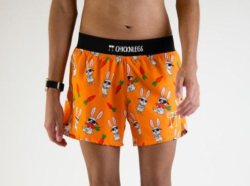 CHICKNLEGS MENS BAD BUNNY 4" HALF SPLIT SHORTS