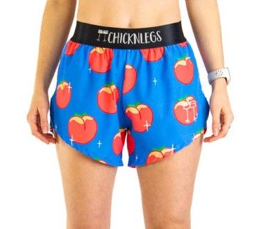 CHICKNLEGS WOMENS JUICY PEACHES 4" SPLIT SHORTSl
