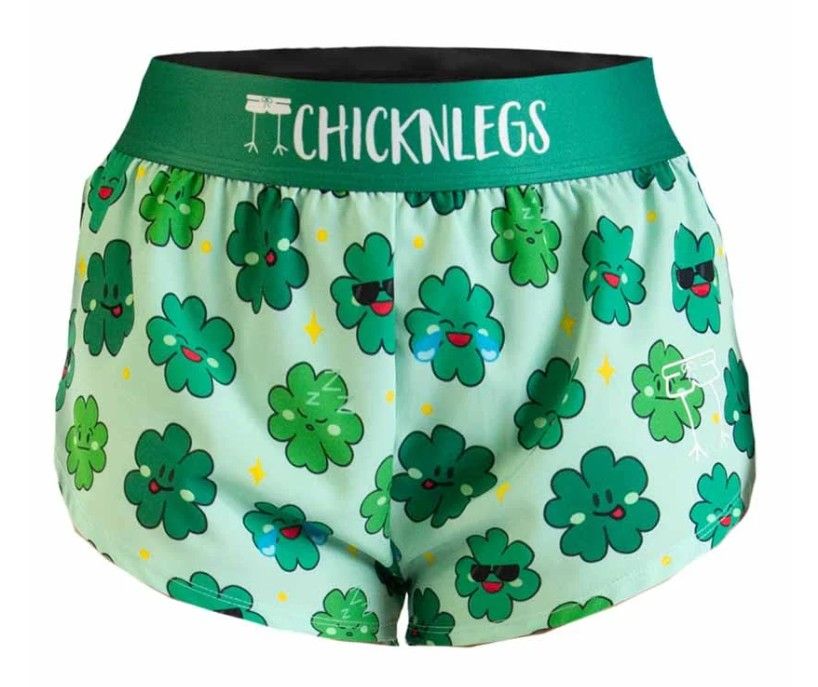 CHICKNLEGS WOMENS CLOVERS 1.5" SPLIT SHORTS