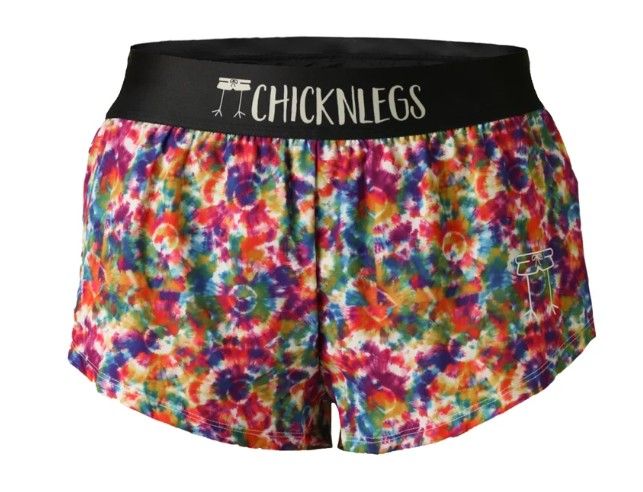 CHICKNLEGS WOMENS TIE-DYE 1.5" SPLIT SHORTS