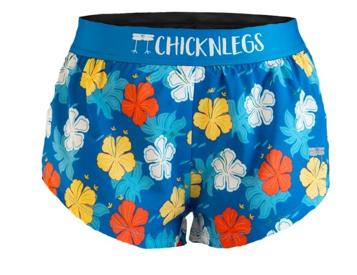 CHICKNLEGS WOMENS HAWAIIAN 1.5" SPLIT SHORTS