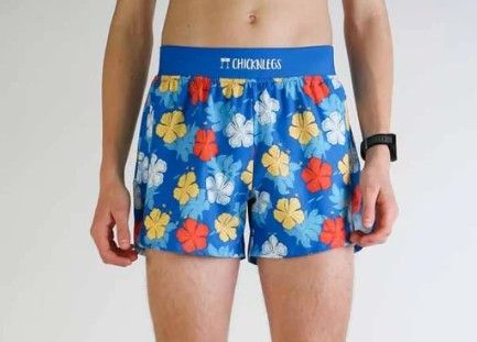 CHICKNLEGS MENS HAWAIIAN 4" HALF SPLIT SHORTS