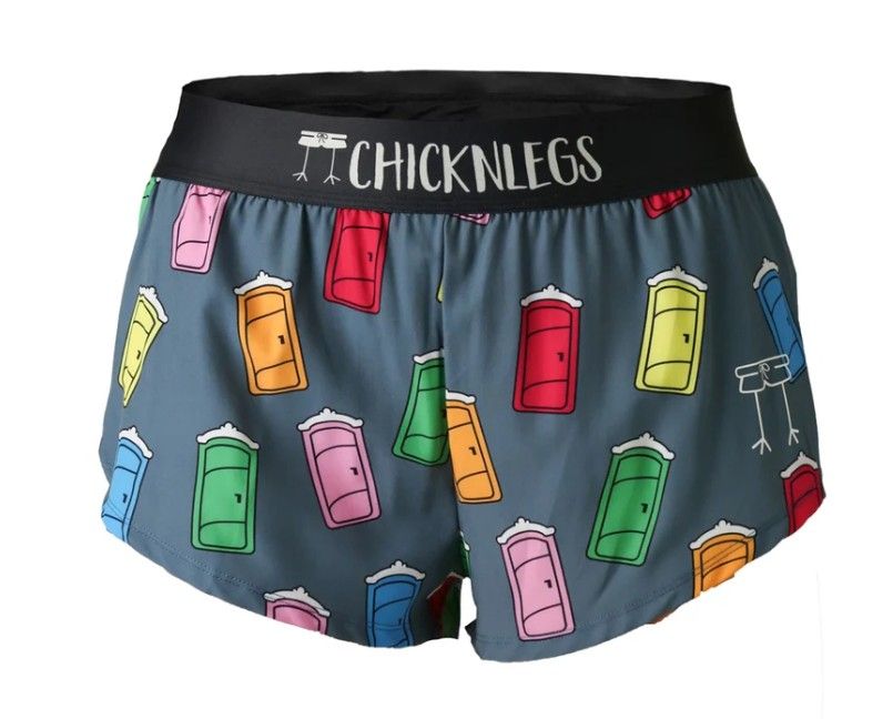 CHICKNLEGS WOMENS PORTA POTTY 1.5" SPLIT SHORTS