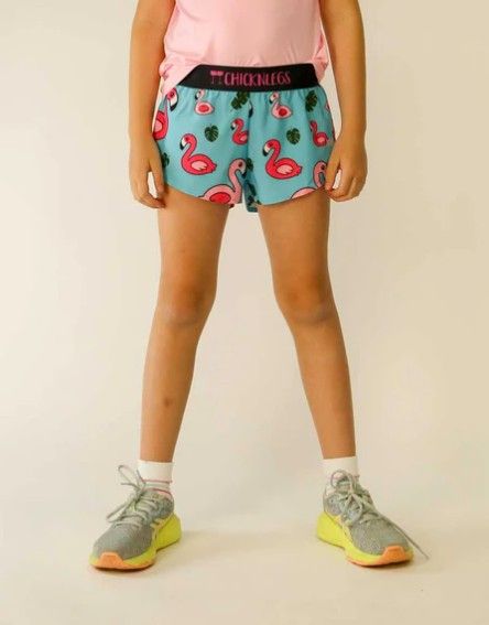CHICKNLEGS GIRLS BLUE FLAMINGO SHORTS