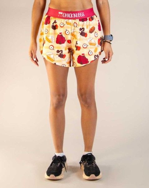CHICKNLEGS WOMENS FEAST MODE 4" SPLIT SHORTS